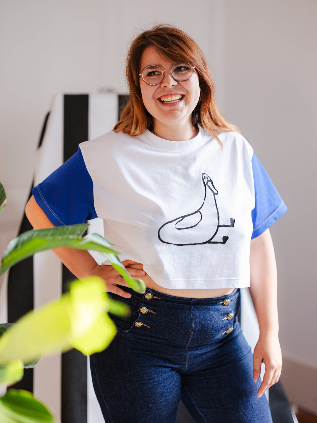 T-shirt Canard-Manches Colorées