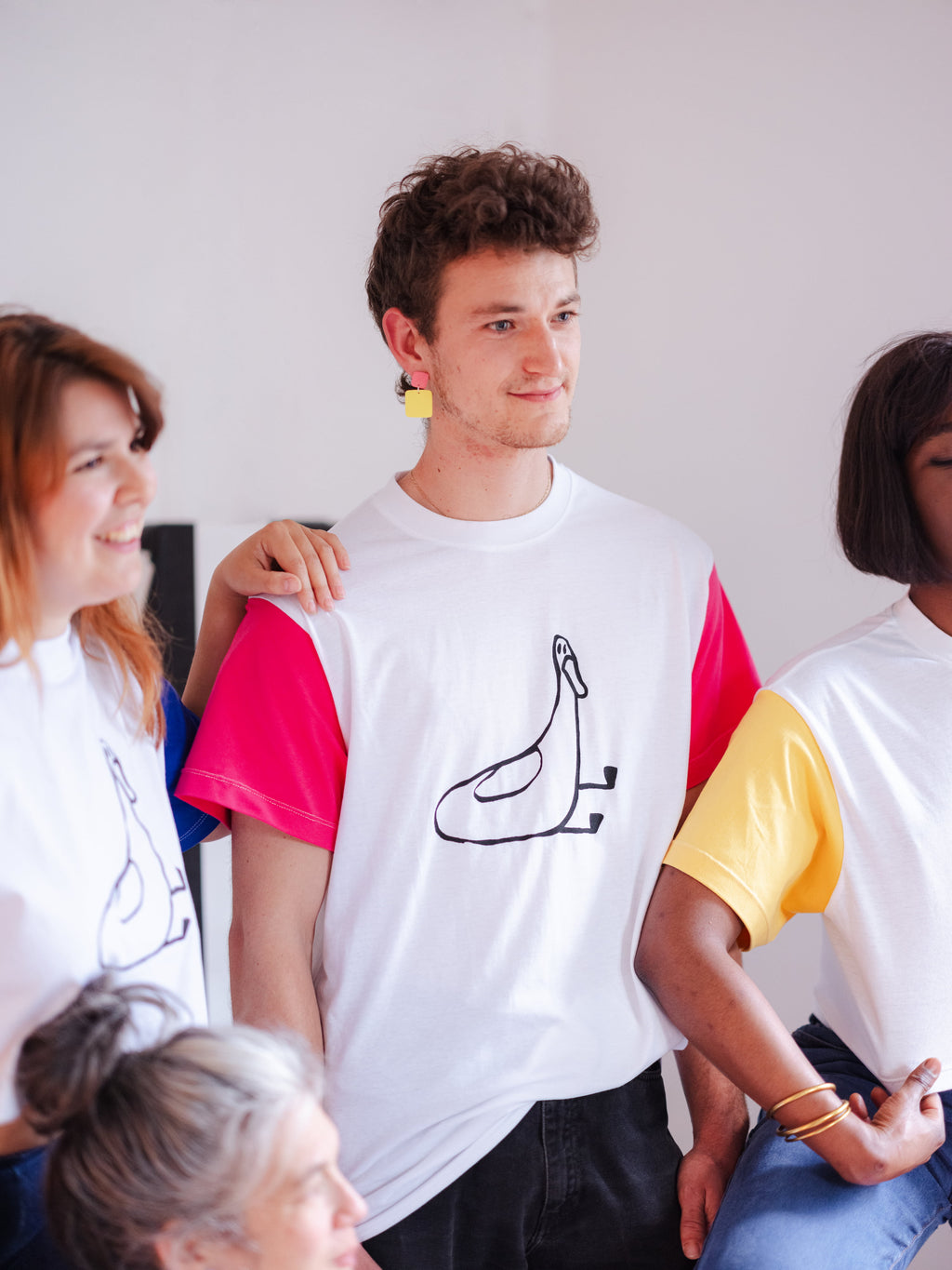T-shirt Canard-Manches Colorées