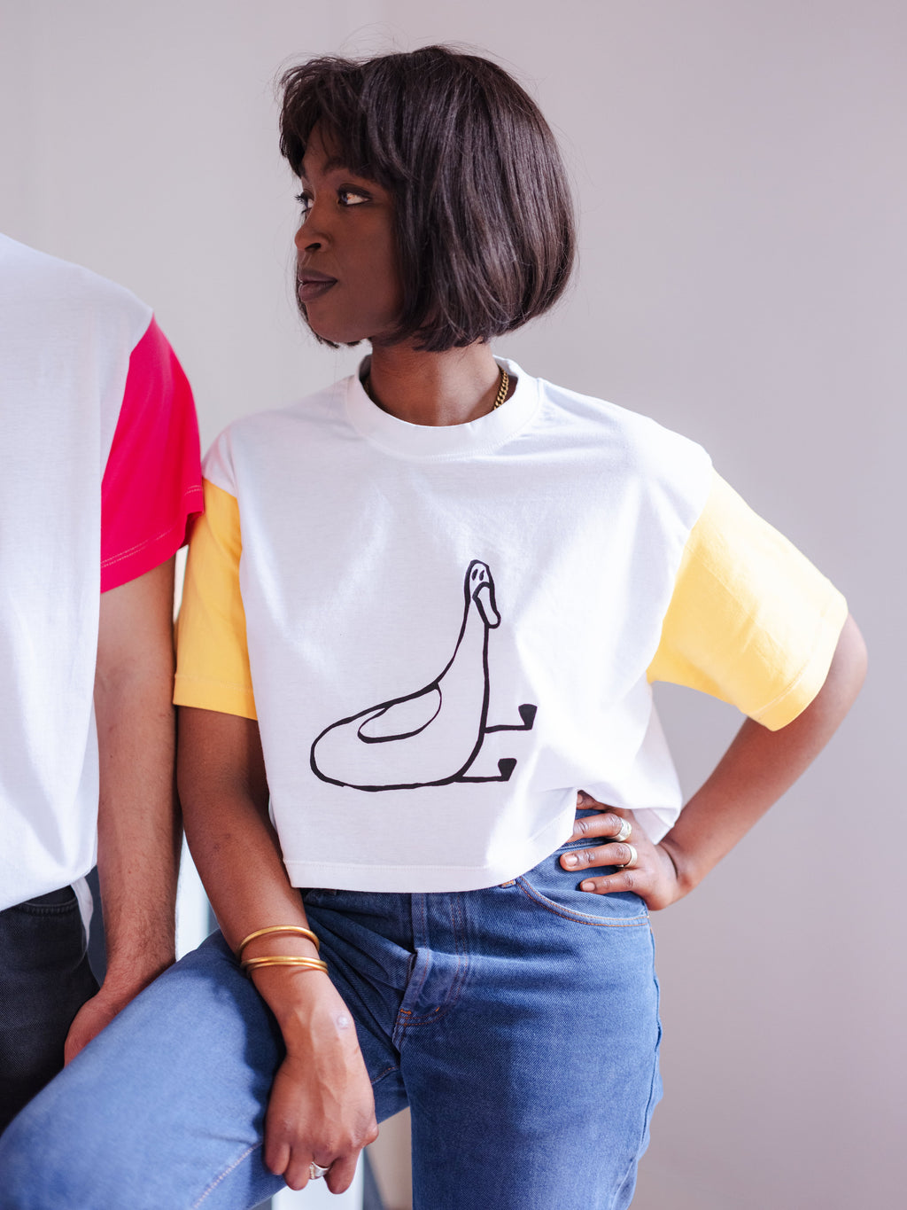 T-shirt Canard-Manches Colorées