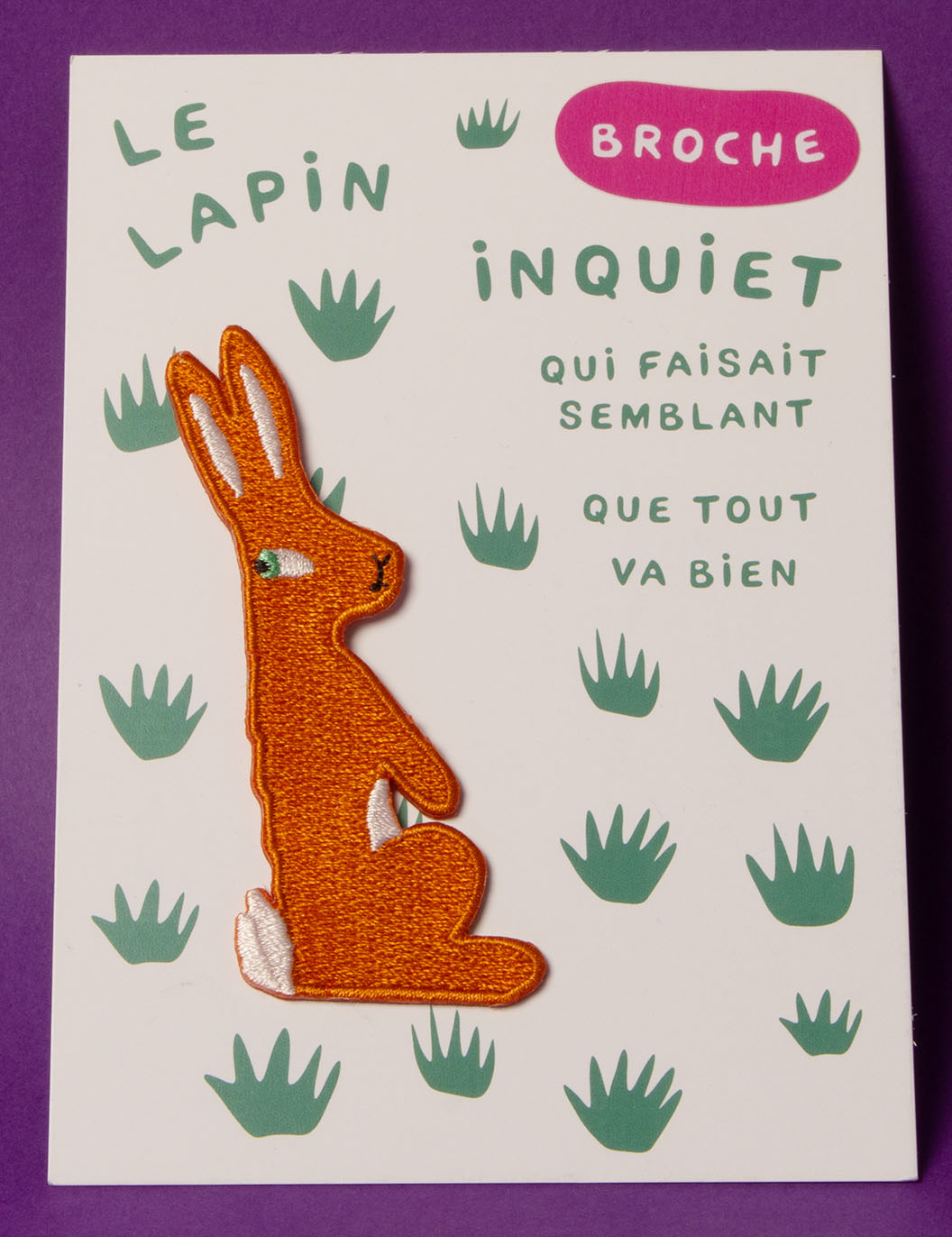 LE LAPIN INQUIET - patch thermocollant, broche