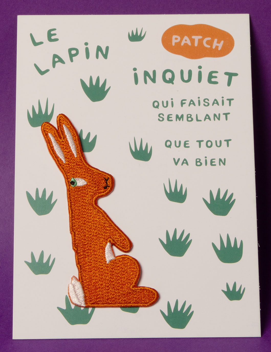 LE LAPIN INQUIET - patch thermocollant, broche