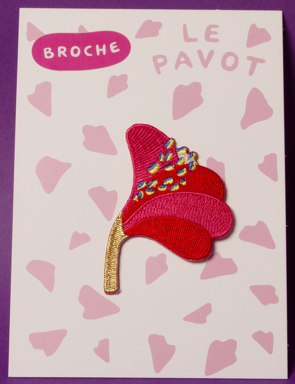 LE PAVOT - patch thermocollant, broche, boucles d'oreilles