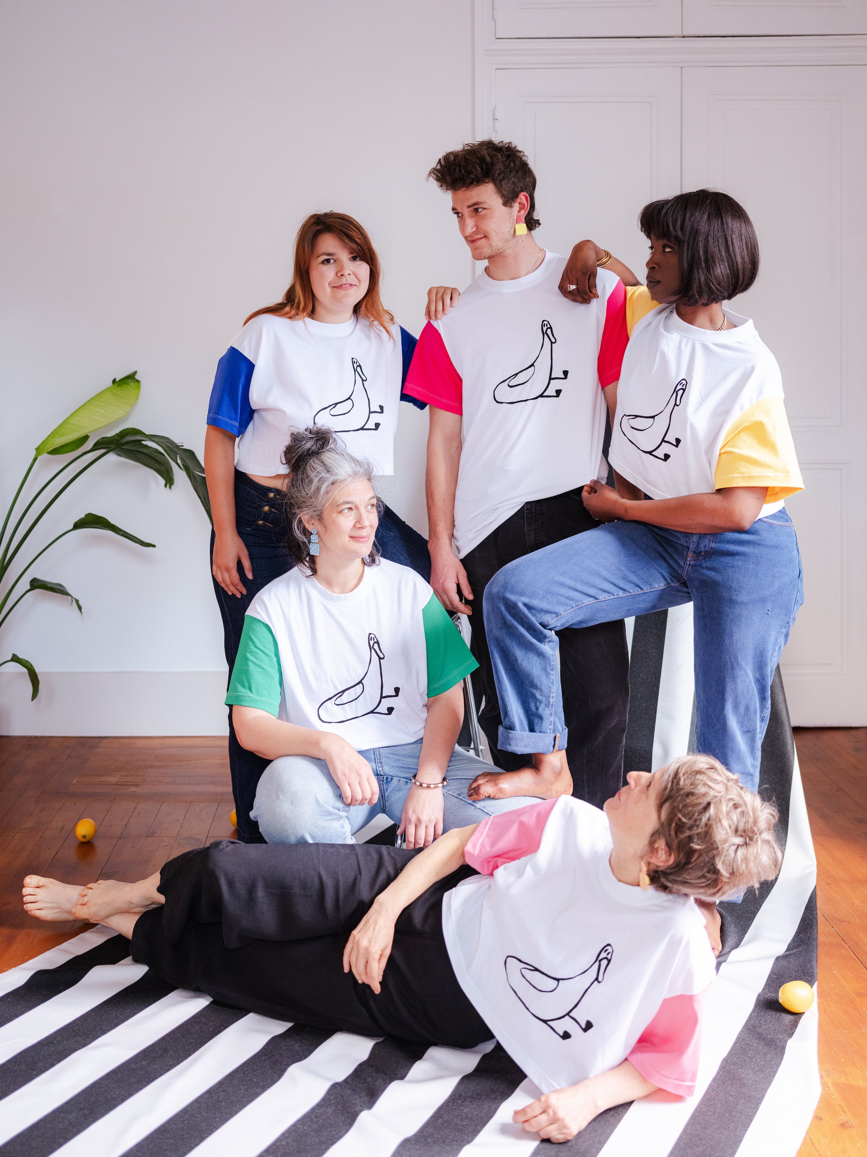 T-shirt Canard-Manches Colorées